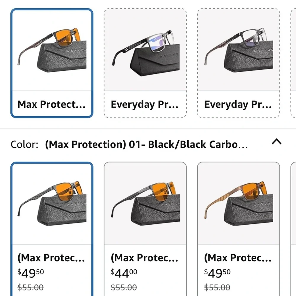 Black and Orange Computer Eyewear Glasses